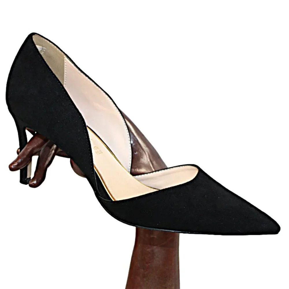 Lavorazione Artiginale Black Suede Stiletto Pump, Size 40 (US 9)